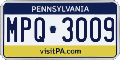 PA license plate MPQ3009