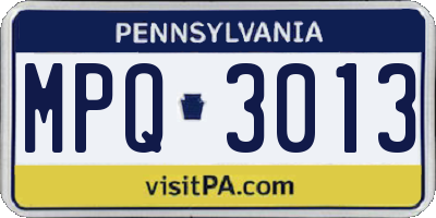 PA license plate MPQ3013