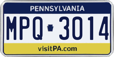 PA license plate MPQ3014