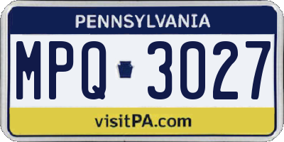 PA license plate MPQ3027