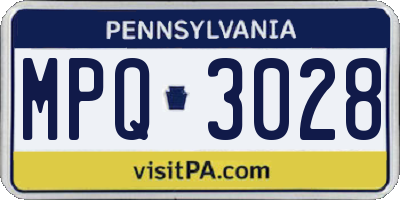PA license plate MPQ3028