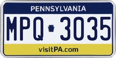 PA license plate MPQ3035