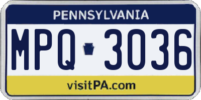 PA license plate MPQ3036