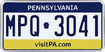 PA license plate MPQ3041