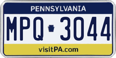 PA license plate MPQ3044