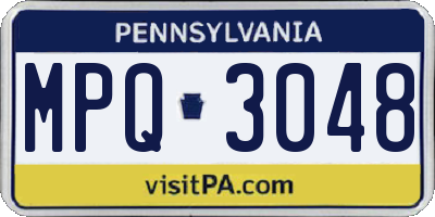 PA license plate MPQ3048