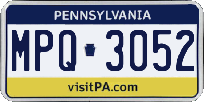 PA license plate MPQ3052