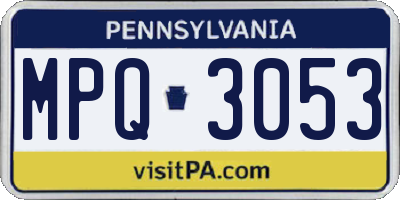 PA license plate MPQ3053