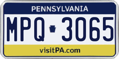 PA license plate MPQ3065