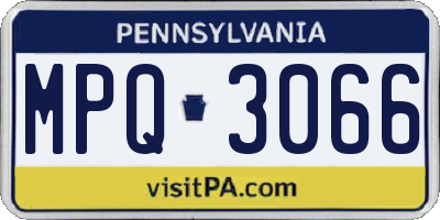 PA license plate MPQ3066