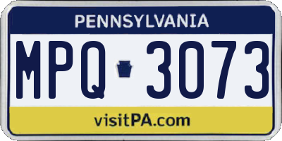 PA license plate MPQ3073