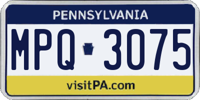 PA license plate MPQ3075