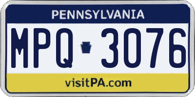 PA license plate MPQ3076