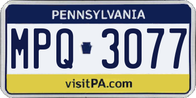PA license plate MPQ3077