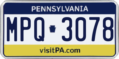 PA license plate MPQ3078