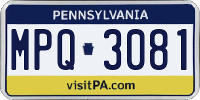 PA license plate MPQ3081