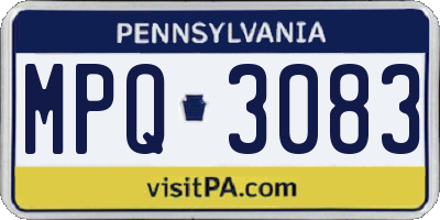 PA license plate MPQ3083