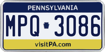 PA license plate MPQ3086