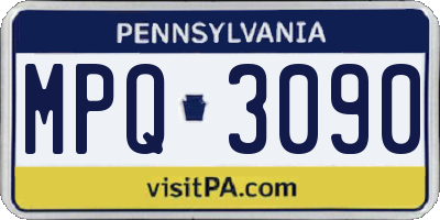 PA license plate MPQ3090