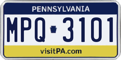 PA license plate MPQ3101