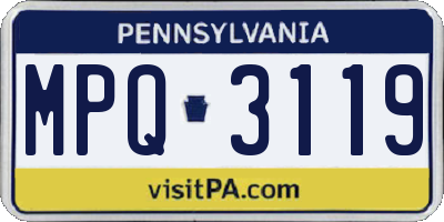 PA license plate MPQ3119