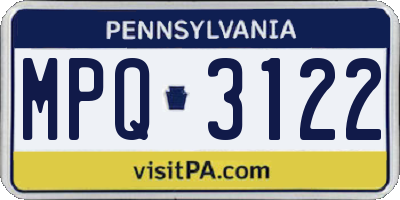 PA license plate MPQ3122