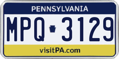 PA license plate MPQ3129