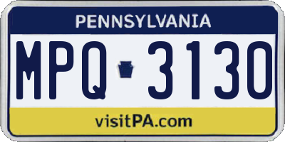 PA license plate MPQ3130