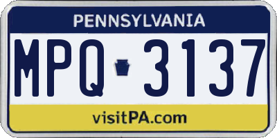 PA license plate MPQ3137