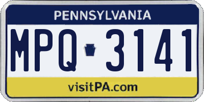 PA license plate MPQ3141