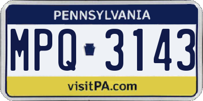 PA license plate MPQ3143