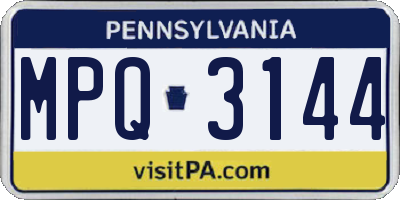 PA license plate MPQ3144