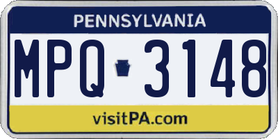 PA license plate MPQ3148