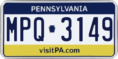 PA license plate MPQ3149