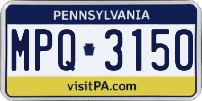 PA license plate MPQ3150