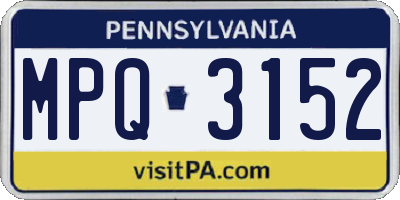PA license plate MPQ3152