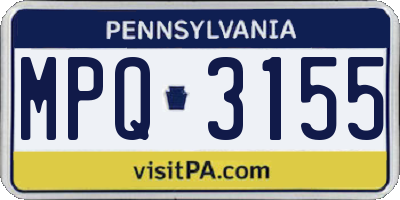 PA license plate MPQ3155
