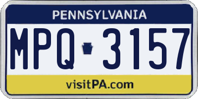 PA license plate MPQ3157