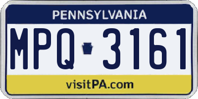 PA license plate MPQ3161