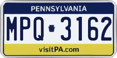 PA license plate MPQ3162