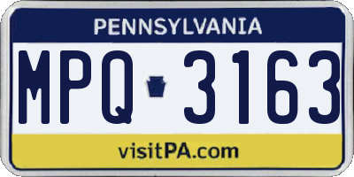PA license plate MPQ3163