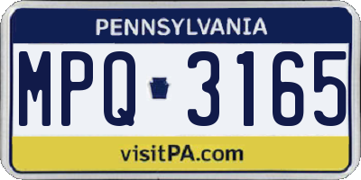 PA license plate MPQ3165