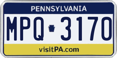 PA license plate MPQ3170