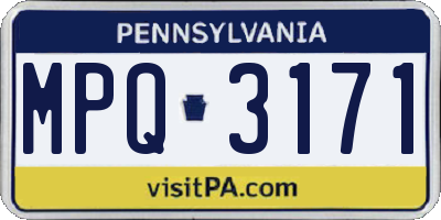 PA license plate MPQ3171