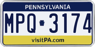 PA license plate MPQ3174