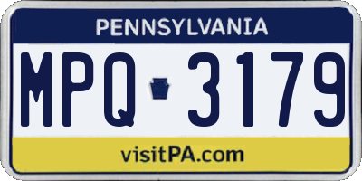 PA license plate MPQ3179
