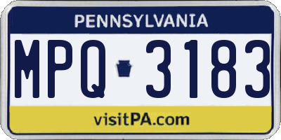PA license plate MPQ3183