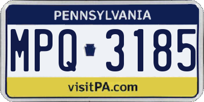 PA license plate MPQ3185