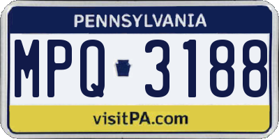 PA license plate MPQ3188