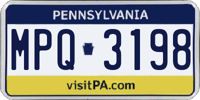 PA license plate MPQ3198